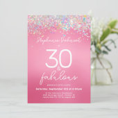 Pink Glitter 30 en het fantastische 30ste verjaard Kaart (Staand voorkant)