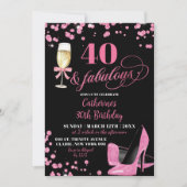 Pink Glitter 40 en fantastische hoge hakken verjaa Kaart (Voorkant)