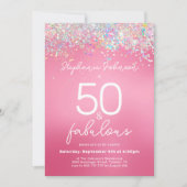 Pink Glitter 50 en het fantastische 50ste verjaard Kaart (Voorkant)