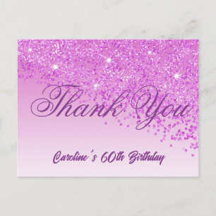 Pink Glitter, 60ste verjaardag Briefkaart