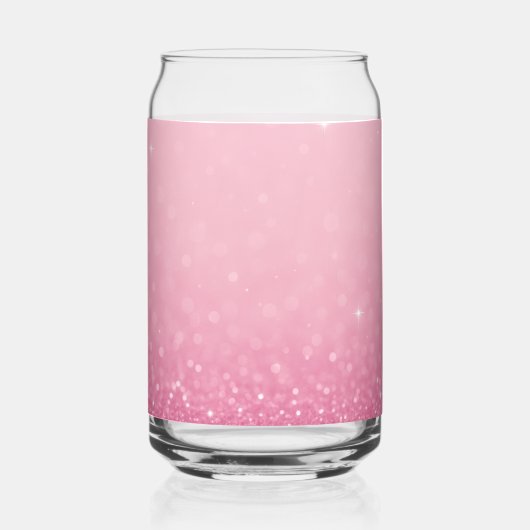 Pink Glitter – Aangepaste naam & Initialen Blikvorm Glas (Achterkant)