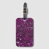 Pink Glitter Bagagelabel (Voorkant (verticaal))