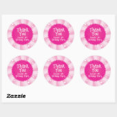 Pink Glitter Barbie Thank You Favor Stickers (Vel)