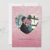 Pink Glitter Bewaar de datum bruiloft uitnodiginge Save The Date (Achterkant)