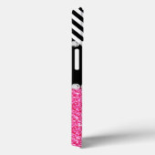 PINK GLITTER BLACK CHEVRON MONOGRAMMED Case-Mate iPhone CASE (Achterkant / Rechts)