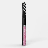 PINK GLITTER BLACK CHEVRON MONOGRAMMED Case-Mate iPhone CASE (Achterkant/rechts)