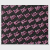 Pink Glitter Boss Babe Cadeaupapier (Vlak)