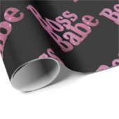 Pink Glitter Boss Babe Cadeaupapier (Rol Hoek)