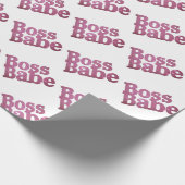 Pink Glitter Boss Babe Cadeaupapier (Hoek)