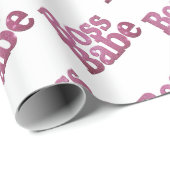 Pink Glitter Boss Babe Cadeaupapier (Rol Hoek)