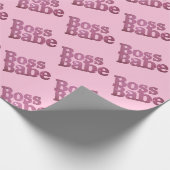 Pink Glitter Boss Babe Cadeaupapier (Hoek)