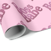 Pink Glitter Boss Babe Cadeaupapier (Rol Hoek)