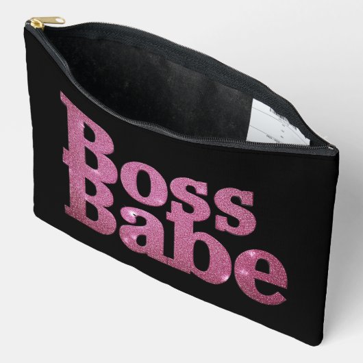 Pink Glitter Boss Babe Etui (Open)