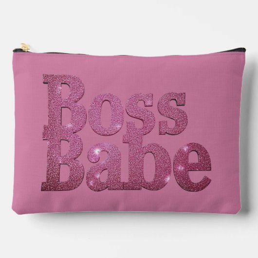 Pink Glitter Boss Babe Etui (Voorkant)
