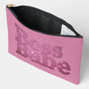 Pink Glitter Boss Babe Etui
