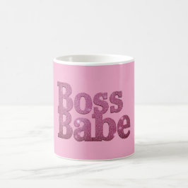 Pink Glitter Boss Babe Koffiemok