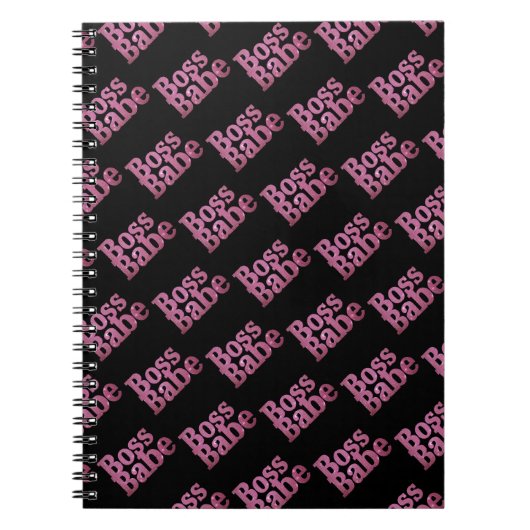 Pink Glitter Boss Babe Notitieboek (Voorkant)