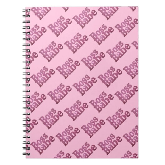 Pink Glitter Boss Babe Notitieboek (Voorkant)