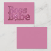 Pink Glitter Boss Babe Notitiekaartje (Voorkant / Achterkant)