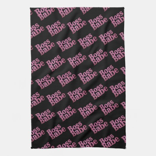 Pink Glitter Boss Babe Theedoek (Verticaal)