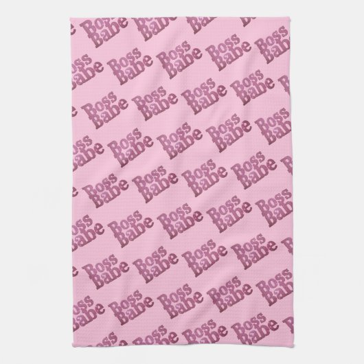 Pink Glitter Boss Babe Theedoek (Verticaal)