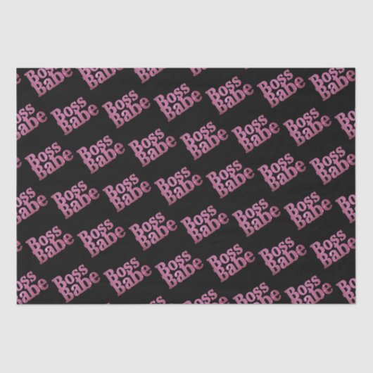 Pink Glitter Boss Babe Tissuepapier (Voorkant)