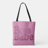 Pink Glitter Boss Babe Tote Bag (Achterkant)