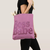Pink Glitter Boss Babe Tote Bag (Dichtbij)