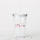 Pink Glitter Bruid Wedding Acryl Drinkbeker (Voorkant)