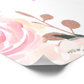 Pink Glitter Butterfly Verjaardag Welkom Poster (Hoek)