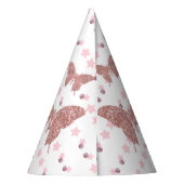Pink Glitter Butterfly Verjaardagsfeest Pet Feesthoedjes (Achterkant)