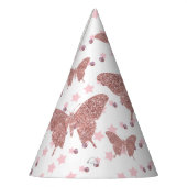 Pink Glitter Butterfly Verjaardagsfeest Pet Feesthoedjes (Links)