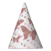 Pink Glitter Butterfly Verjaardagsfeest Pet Feesthoedjes (Rechts)
