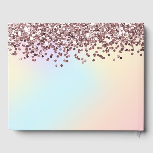 Pink Glitter Cascade and Pastel Colors Gastenboek (Achterkant)
