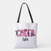 Pink Glitter Cheerleader Cheer Personalized Tote Bag (Achterkant)