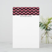 Pink Glitter Chevron Stationery Briefpapier (Staand voorkant)