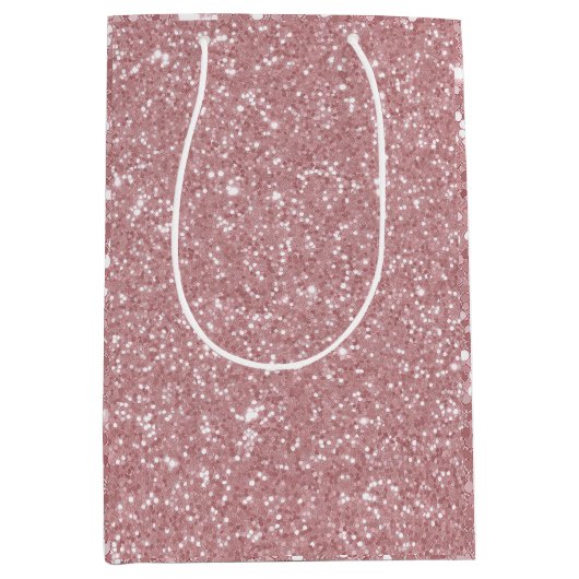Pink Glitter Christmas Gift Bag  Medium Cadeauzakje (Voorkant)