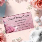 pink Glitter Classy Cleaning Services Visitekaartje