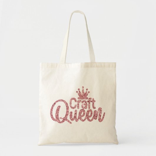 Pink Glitter Craft Queen Tote Bag (Voorkant)