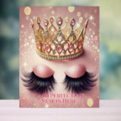 Pink Glitter Crown Eyelash Salon Acryl Bord (Neutraal)