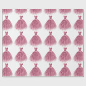 Pink Glitter Dress Elegant Party Patroon Cadeaupapier (Vlak)