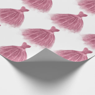 Pink Glitter Dress Elegant Party Patroon Cadeaupapier