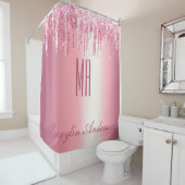  PINK GLITTER DRIP CUSTOM-NAAM MONOGRAM DOUCHEGORDIJN (In situ)