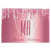  PINK GLITTER DRIP CUSTOM-NAAM MONOGRAM GROOT CADEAUZAKJE (Achterkant)