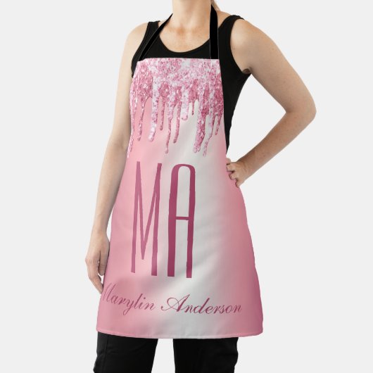  PINK GLITTER DRIP CUSTOM-NAAM MONOGRAM SCHORT (Insitu)