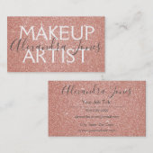 Pink Glitter en Sparkle Make-up Artist Visitekaartje (Voorkant / Achterkant)