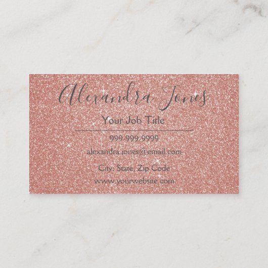 Pink Glitter en Sparkle Make-up Artist Visitekaartje (Achterkant)