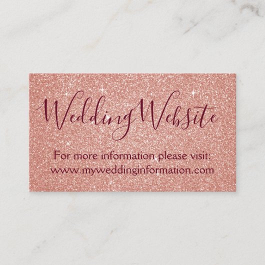 Pink Glitter en Sparkle Simple Business Informatiekaartje (Voorkant)
