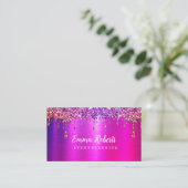 PINK Glitter Event Visitekaartje (Staand voorkant)