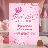 Pink Glitter Fourever - Prinses verjaardag Kaart
